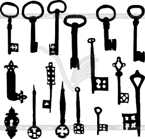 Old Keys - vector clipart / vector image