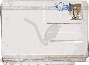 Old postcard from Paris - vector clipart