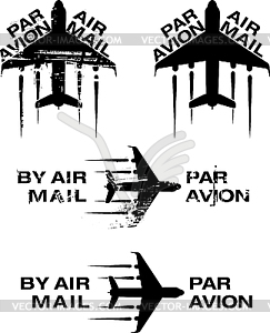 Par Avion Rubber stamp 02 - vector clipart