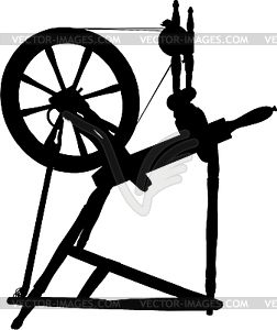 Antique Spinning Wheel - vector clipart