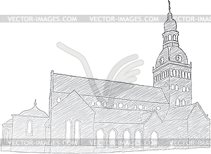 Riga Dome Church - vector image