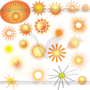 Set of Suns - vector clipart