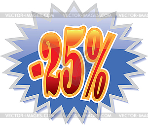 25 percent discount label - vector image