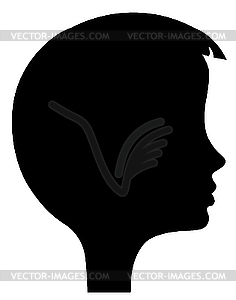  silhouette of the head of the girl - vector image