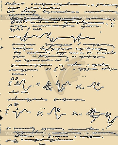 Page of old hand-written text - vector image