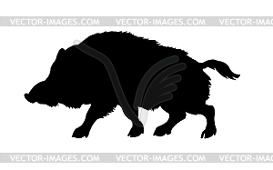 Silhouette of the wild boar - vector clipart