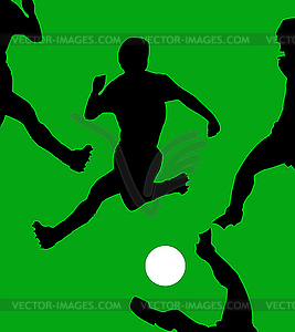  game of football on green field - vector clipart