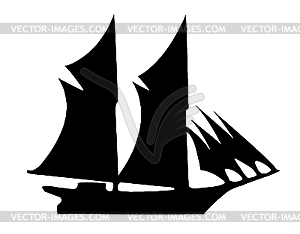  of the old-time frigate - vector clipart