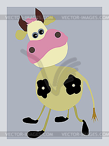  portrait of the cow on gray - vector clip art