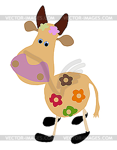  of the cow on yellow - vector image