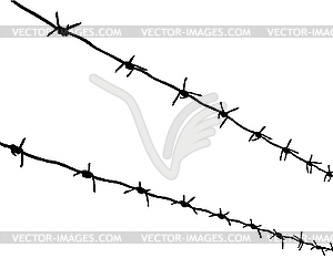  silhouette of the barbed wire - white & black vector clipart