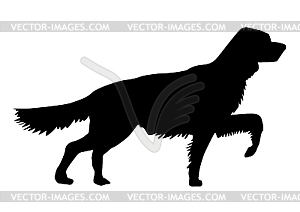 Silhouette of setter - vector image