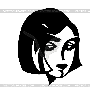 Портрет девушки - стоковое векторное изображение