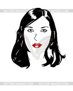  portrait of the girl - vector clipart