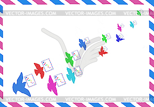  drawing of the paper envelope - vector clipart