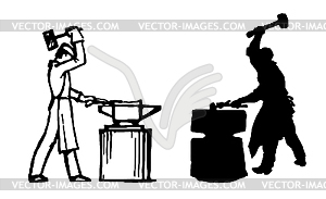  silhouette of the smith - vector clip art