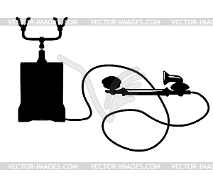 silhouette retro telephone - vector clipart