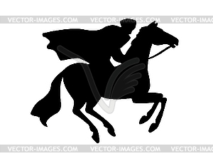  silhouette of the rider - vector image