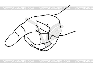  outline of the hand - vector image