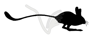  silhouettes of the jerboa - vector clipart