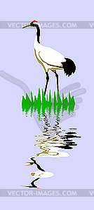  drawing of the crane on turn blue - vector image