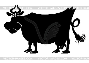 Silhouette of cow - vector image