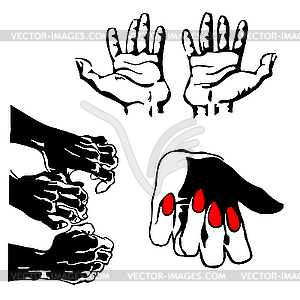  silhouette of the hands - vector clipart