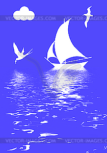  sailboat in ocean - vector image