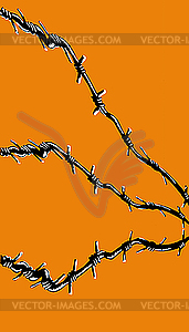  of the barbed wire on orange - royalty-free vector clipart