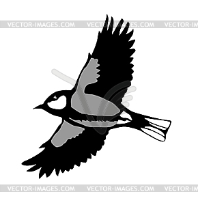  silhouette of the tomtit  - vector clipart