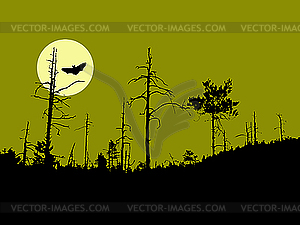  silhouette old dry wood - vector clipart