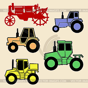 Tractor set - vector image