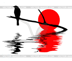 Silhouette of the bird - vector clip art