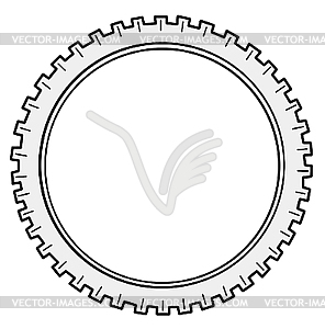 Silhouette cogwheel - vector clip art