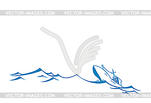 Silhouette tanker - stock vector clipart