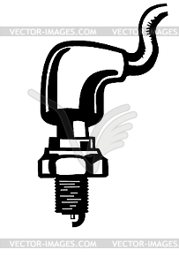 Silhouette spark plug - vector image