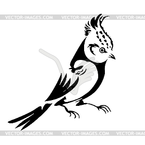 Silhouette of the small bird - vector image