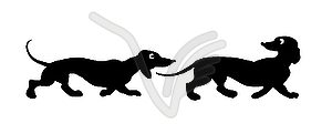 Silhouette two dogs - vector EPS clipart