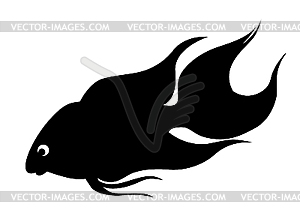 Silhouette of decorative fish - vector clip art