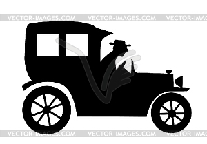 Silhouette of the old-time car - vector clipart