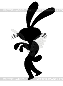 Silhouette chicken-hearted hare - vector image