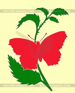 Silhouette of the butterfly - vector image