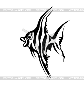 Silhouette of sea fish - vector clipart
