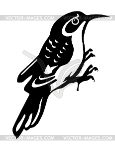 Silhouette of the timber bird - vector clipart