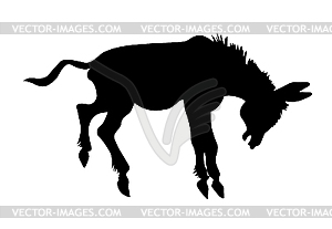 Silhouette stubborn ass - vector image