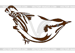 Silhouette nuthatch - vector clipart