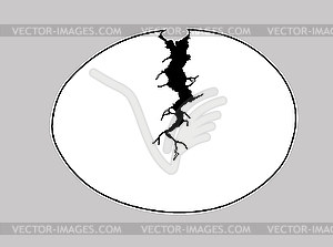 Silhouette egg with rift - vector clip art