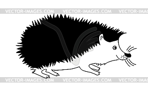 Silhouette hedgehog - vector clipart