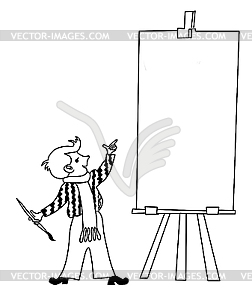 Silhouette of the artist - vector clipart