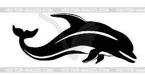 Силуэт дельфина - векторное изображение EPS